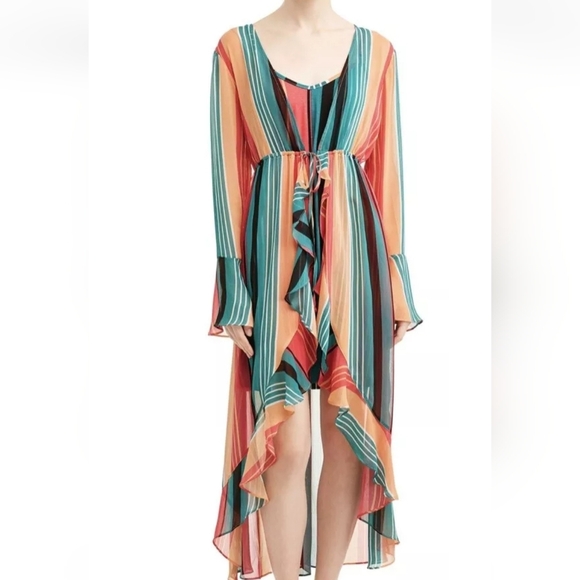 No Boundaries Women's Striped Kimono Cover Up Set (Size M) - Picture 1 of 9